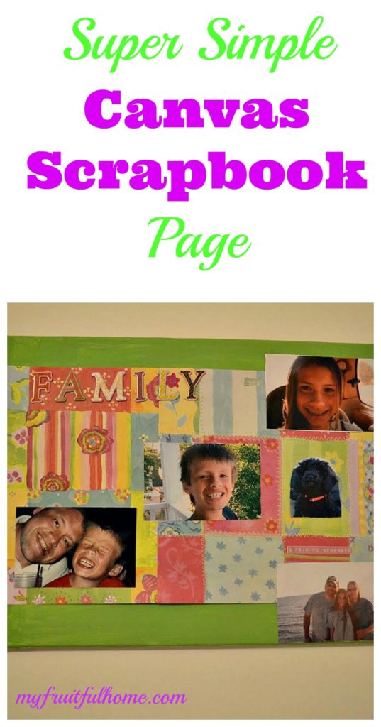 canvas scrapbook page